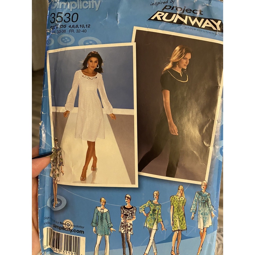 2007 Project Runway Simplicity Sewing Pattern 3530 Dress Tunic Size 4-12 Uncut